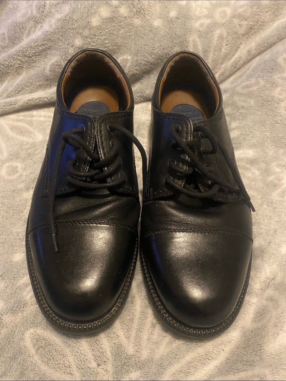 Dockers Black Leather Cap-Toe Derby Shoes